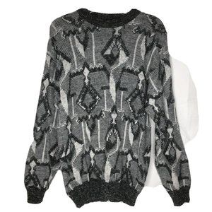 Colore made in italy men’s Large grey knit sweater Wool Blend